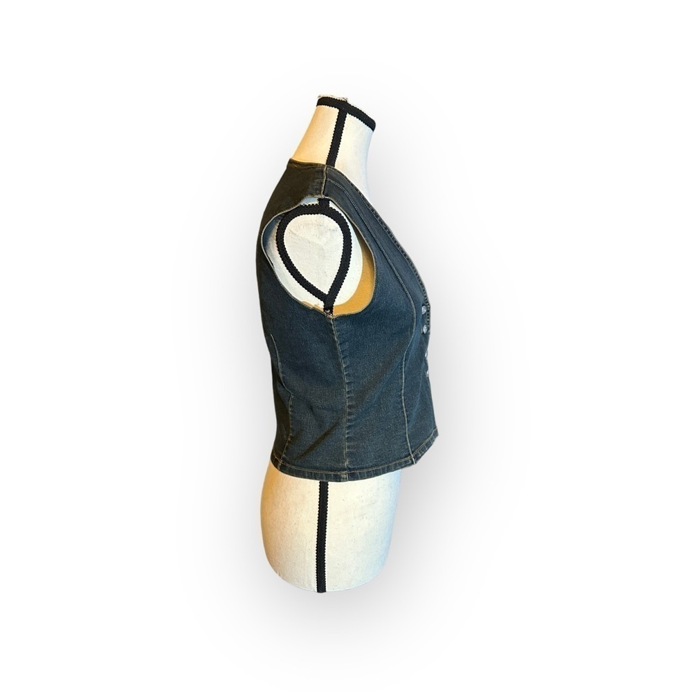 Women’s Sexso Jeans Israeli Brand 0 / Small Vintage Denim Button Up Jean Vest - Picture 5 of 7